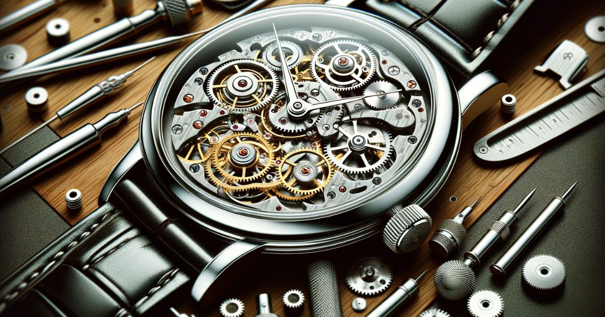 Klassisk mekanisk ur med manuelt optræk